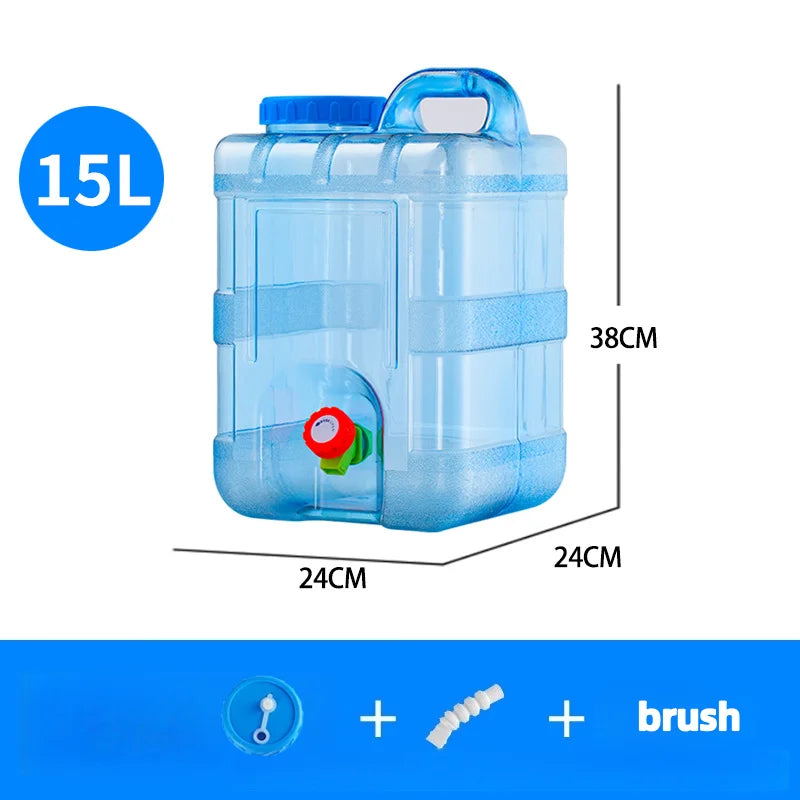 10/15L Food-Grade Water Storage Tank — Durable Car & Camping Container with Faucet and Cover