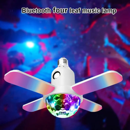 E27 LED Bulb Fan Light - Bluetooth Speaker Ceiling Lamp With Remote Control & Foldable Blades