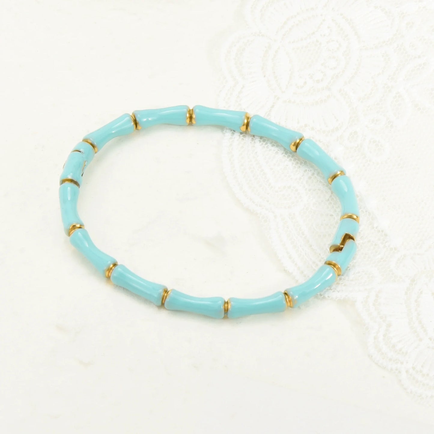 Women’s Fashion 18K Gold Plated Stainless Steel Bamboo Node Oil Drop Bracelet – Non-Fading Electroplated Jewelry Accessory