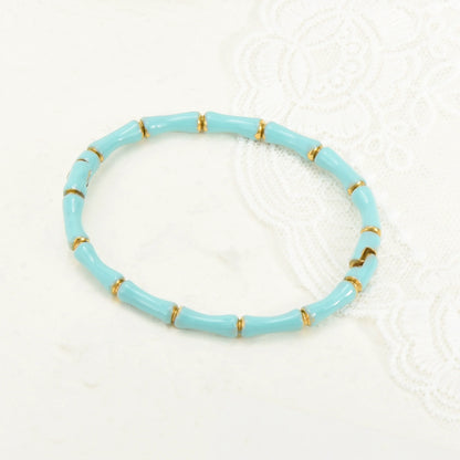 Women’s Fashion 18K Gold Plated Stainless Steel Bamboo Node Oil Drop Bracelet – Non-Fading Electroplated Jewelry Accessory