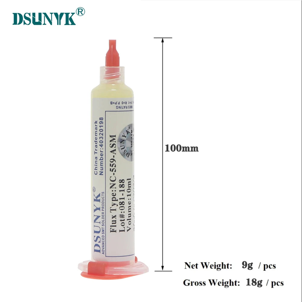 Amtech NC-559 Flux – 10ml Soldering Flux Syringe for Electronics, BGA, SMD & PCB Repair Tools
