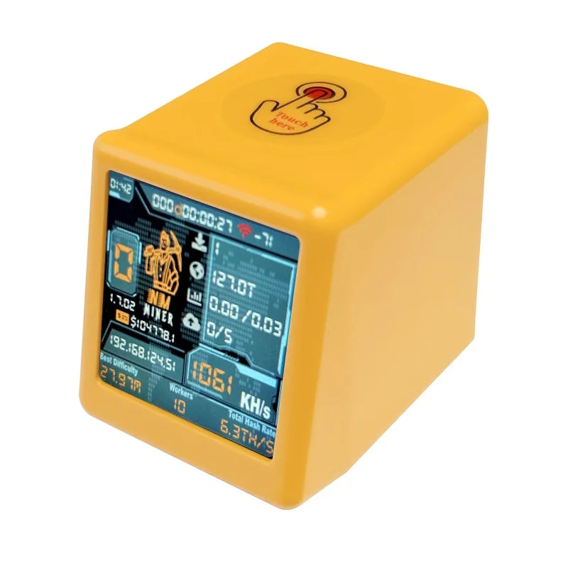 BTC Solo Lottery Miner — ESP32 Desktop Crypto Miner, 1060KH/s Hashrate, Silent, Low Power, Smart TV & Home Gift Clock