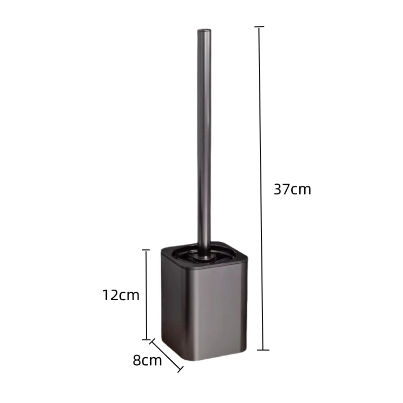 Luxury Metal Toilet Brush - Wall Mounted Holder with No Dead Angle Cleaning Tool for Modern Bathroom