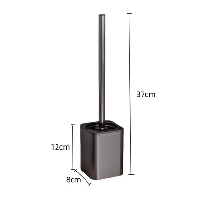 Luxury Metal Toilet Brush - Wall Mounted Holder with No Dead Angle Cleaning Tool for Modern Bathroom
