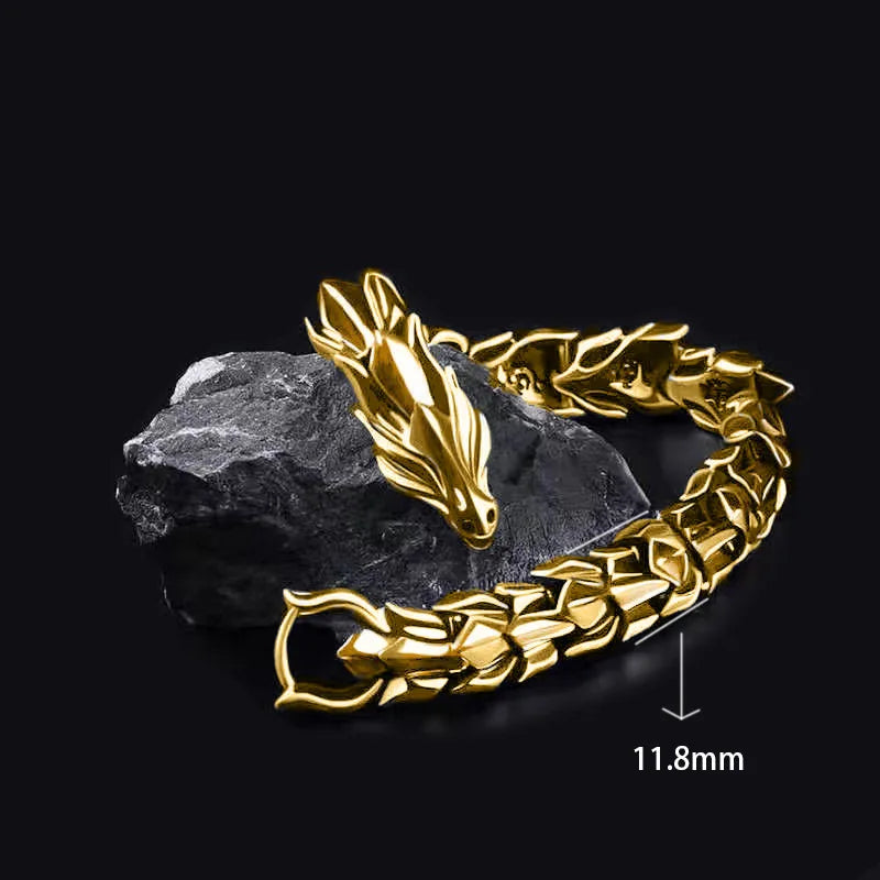 Trendy Dragon Copper Bracelet – Unisex Fashion Loong Metal Bangle, Party & Daily Jewelry Accessories for Women & Men