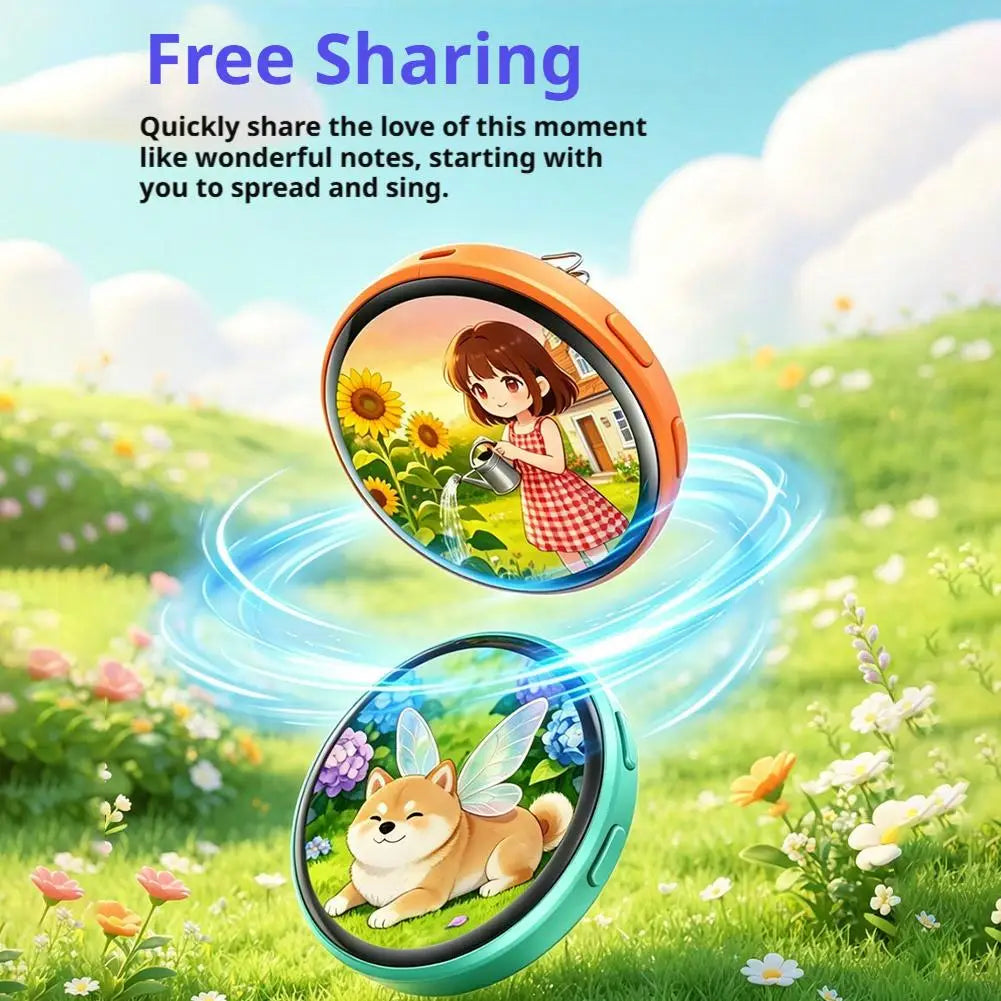 Anime Digital Badge Pin - HD Touchscreen Photo & Video Display E-Badge for Cosplay, Parties & Fandoms
