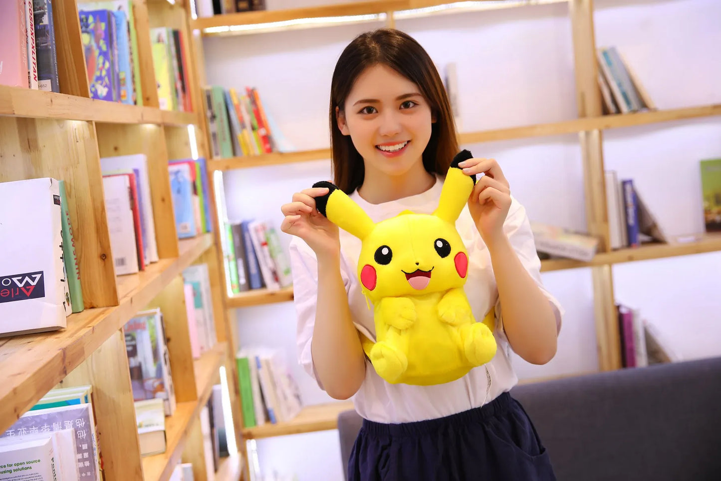 Pikachu Plush Backpack — Pokémon Peluche Stuffed Toy Schoolbag, Cute Cartoon Gift for Kids
