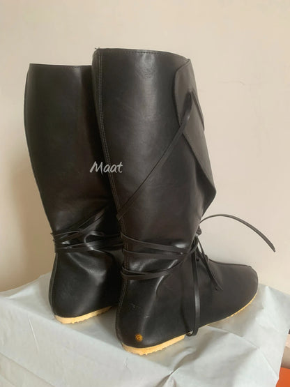 Medieval Viking PU Boots - Renaissance Knight Cosplay Shoes for Men & Women