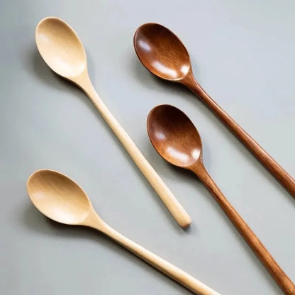 5/6PCS Nanmu Wooden Spoon Set – Japanese Style Kitchen Utensils, Tableware Cutlery for Festival & Dinnerware Gift