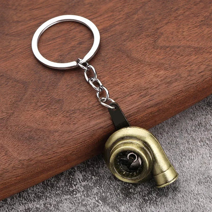 Creative Gear Head Keychain – Speed Gearbox & Turbo Hub Brake Disc Pendant for Car Keys, Shock Absorber Keyring