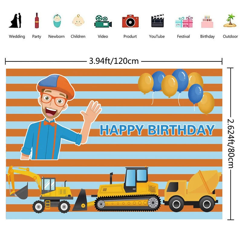 Happy Birthday Party Supplies Set — Cartoon Movie Theme Flag Banner, Paper Tableware, Latex Balloons & Cake Topper Decoration