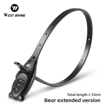 WEST BIKING Portable Bicycle Cable Lock – Zinc Alloy Adjustable Anti-Theft Password Lock for Bike, Motorcycle & Helmet Security