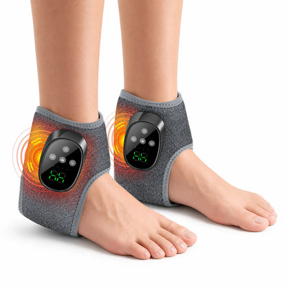 Electric Heated Foot Massager - Cordless Vibration Ankle Wrap for Home & Office Relaxation