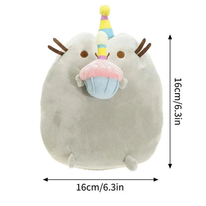 Pusheen Cat Figure and Plush Pillow - Cute Anime Desk Decor, Fluffy Cushion Ornament, Birthday Gift for Cat Lovers and Pusheen Fans
