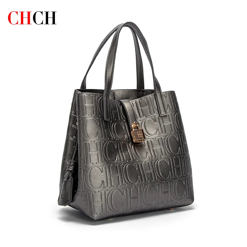 CHCH Women's Tote Bag - New Steel Embossed Handheld Bun Shopping Bag for Mothers