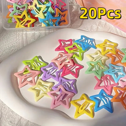 Star-Shaped Alloy Hair Clips - 20/50Pcs Retro Hollow-Out Hair Accessories for Elegant Daily Styling