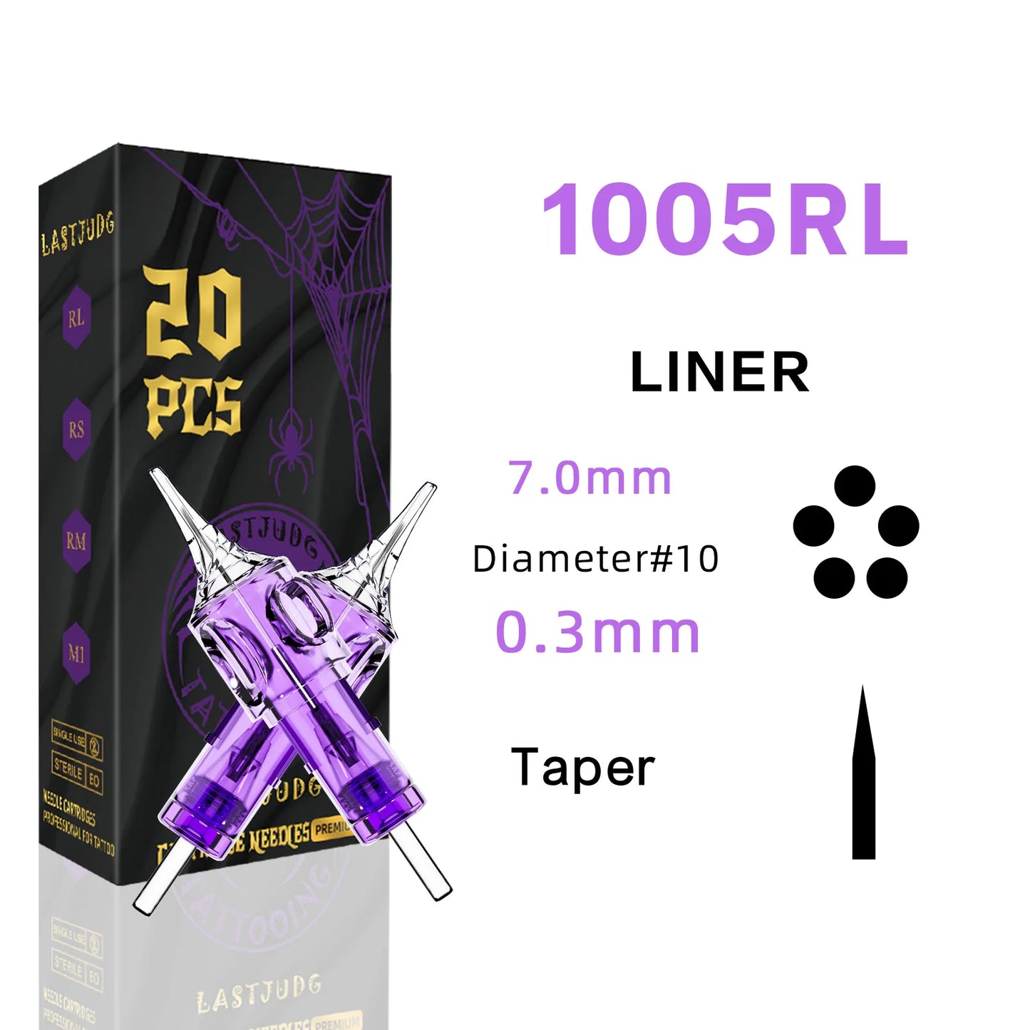 LASTJUDG 20PCS Disposable Tattoo Cartridge Needles – RL RS M1 RM for Permanent Makeup & Tattoo Pen