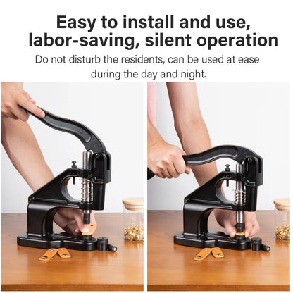 WUTA Manual Button Installation Tool – Mute Punching for Mushroom Rivets & Eyelets, DIY Hand Pressing Tool (With/Without Machine)