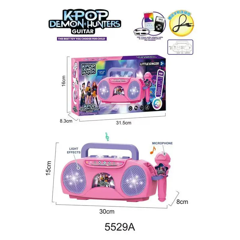 Kpop Demon Music Light-Up Microphone Toy – Play Songs for Kids Halloween & Christmas Gift