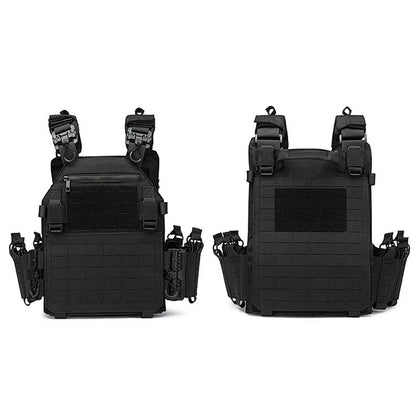 New Combat Vest 6094 – Lightweight Quick Release Laser Cut Tactical Gear for Hunting, Black Tactical Vest
