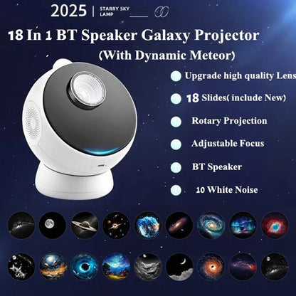 18-in-1 Galaxy Projector Lamp – 3D Planetarium Starry Night Light with Bluetooth 5.0 Speaker for Kids & Adults Gifts