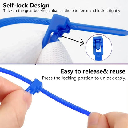 100/1000pcs Reusable Nylon Cable Ties – Adjustable Self-Locking Zip Tie Straps for Cord Organization & Binding