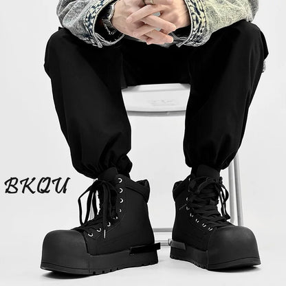 BKQU Black Knight Men's High-Top Work & Street Boots Autumn/Winter Commuter Derby Shoes