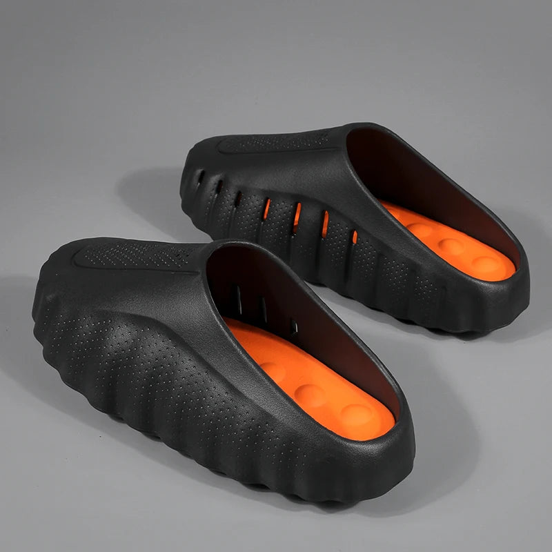 Men’s Outdoor Slide Sandals - Soft Thick Sole Breathable Non-Slip Summer Slippers