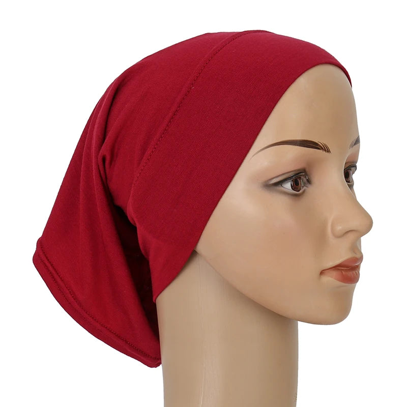 Cotton Modal Inner Hijab Undercap – Soft Stretch Muslim Turban, Islamic Underscarf Bonnet & Tube Cap for Women