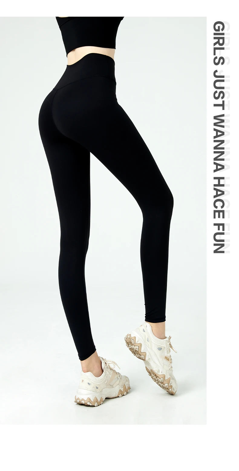 Naked Feel Butt-Lifting Yoga Leggings for Women – High Waist Sports Tights with Hidden Waist Pockets, Gym Fitness Wear