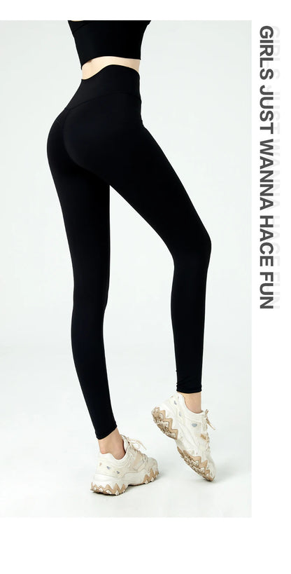 Naked Feel Butt-Lifting Yoga Leggings for Women – High Waist Sports Tights with Hidden Waist Pockets, Gym Fitness Wear