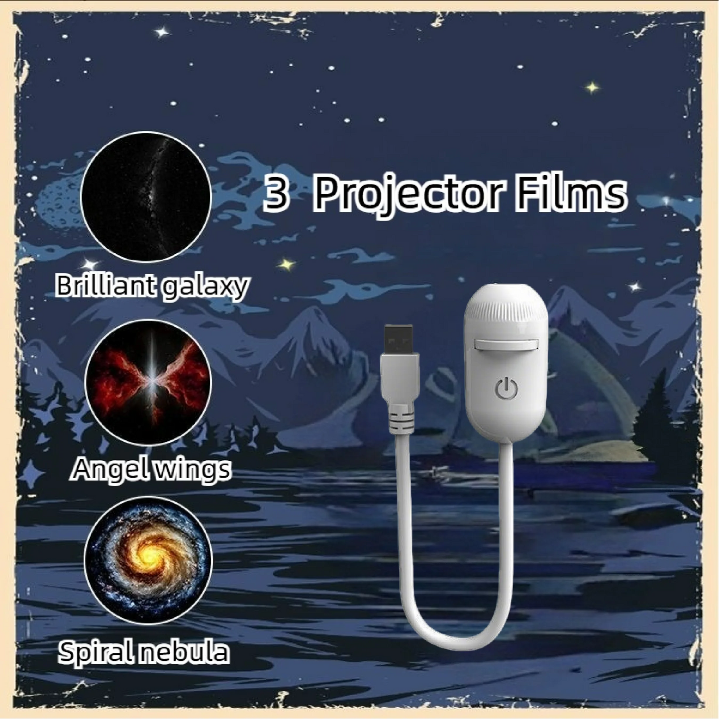 2-in-1 Mini Galaxy Star Projector Night Light – Starry Sky Ambient Bedroom Lamp for Sleep, Relaxation & Home Decoration