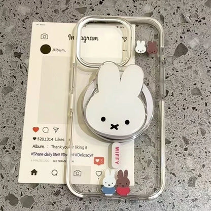 Kawaii Miffy Rabbit Magnetic Phone Stand - Portable Telescopic Airbag Holder for Mobile Phones & Gifts