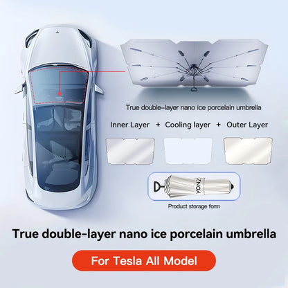YZ Magnetic Suction Clip Sun Shades for Tesla Model 3/Y Highland 2021-2025 – Front & Rear Glass Roof Sunroof Skylight Sunshade