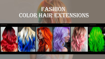 1/5/11 Pack 22" Clip-In Multi-Color Rainbow Hair Extensions – Synthetic Highlights for Girls, Women & Kids
