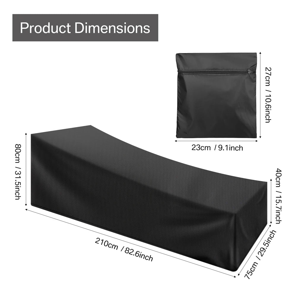 1/2 Pack Waterproof Chaise Lounge Covers - Outdoor Patio Chair Protection, Weather and Sun Resistant Furniture Cover