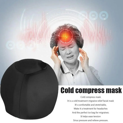 Ice Cap Migraine Head Wrap – Hot & Cold Gel Hat with Extra Top Gel, Light-Blocking Relief for Headaches
