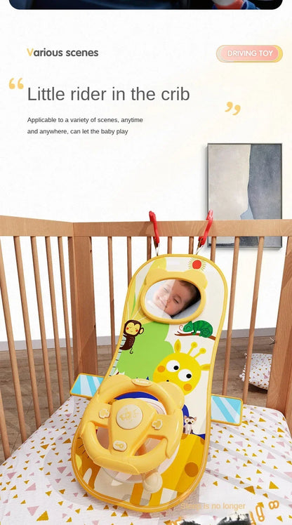 Kids Electric Copilot Steering Wheel Toy – Musical Simulated Driving Car Seat Educational Sound Toy