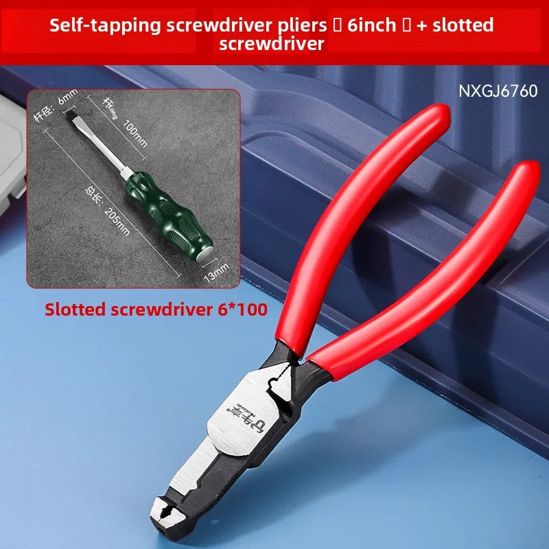Industrial-Grade Sliding Tooth Screw Pliers - Multifunctional Water Pipe Maintenance Tool