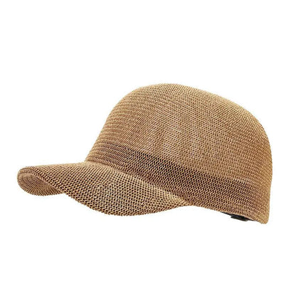 Breathable Straw Baseball Cap - Adjustable Summer Sun Hat for Men & Women