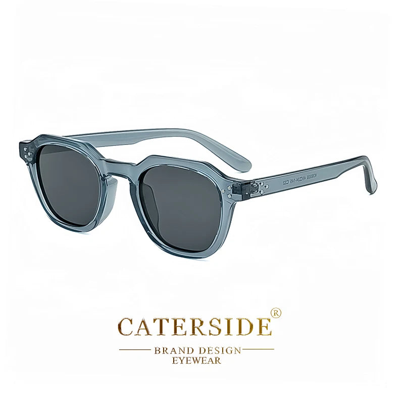 CATERSIDE Retro Polarized Sunglasses – Ultralight TR90 Frame Polygon Style for Men & Women, High-Quality Travel Eyewear