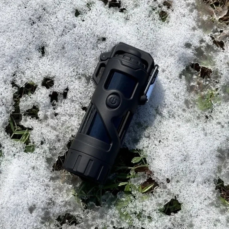 Dual Arc USB Lighter & Flashlight — Windproof Portable Plasma Ignition Survival Tool