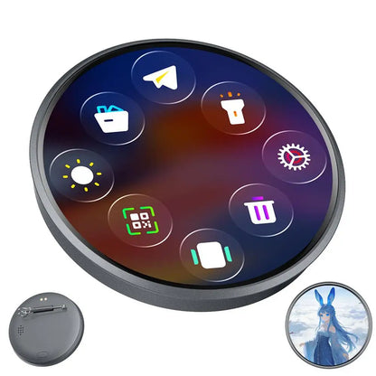 Dynamic Electronic Anime Badge - Touch-Control Digital Display for Photos, GIFs & Videos