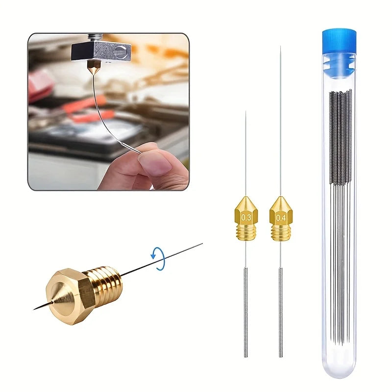 10-Piece Stainless Steel Cleaning Nozzle Kit - 3D Printer, Gas Stove, Shower & Window Cleaning Tools