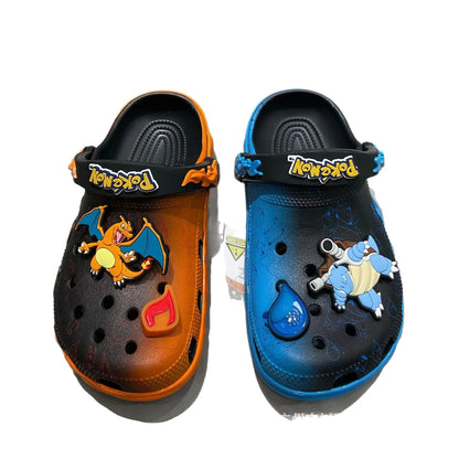 Pokemon Charizard & Blastoise Clogs - Unisex Anime Print Non-Slip Beach Sandals