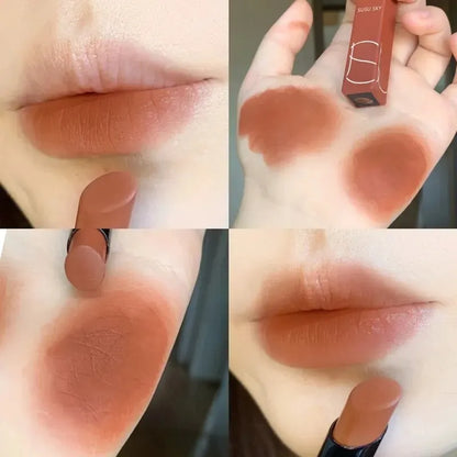 TX010 Thin Tube Matte Lipstick – Waterproof, Sweatproof, Long-Lasting Lip & Cheek Makeup