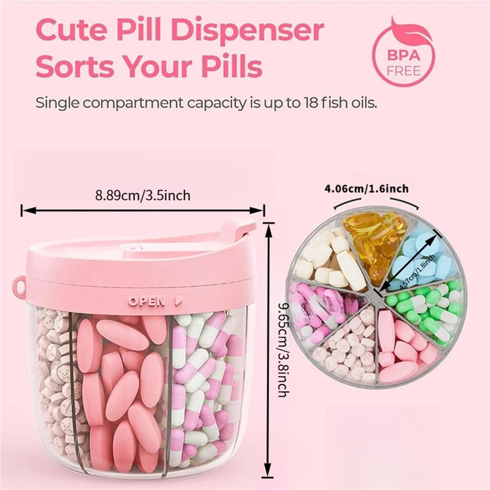 Large Capacity Waterproof Travel Pill Organizer – Portable Food Grade Plastic Medicine Storage Box for Tablets & Capsules