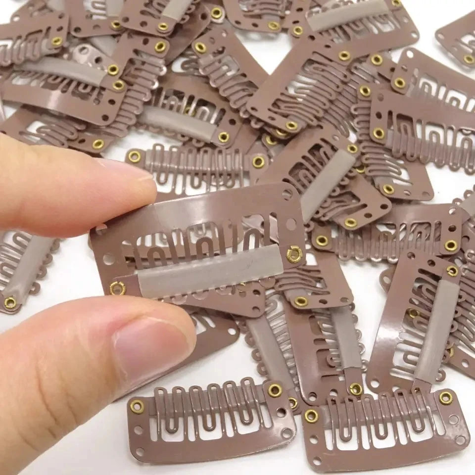 50PCS Hair Extension Snap Clips - 2.8cm Silicone Back Wig Clips for Clip-In Hair Extensions
