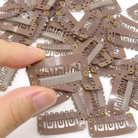 50PCS Hair Extension Snap Clips - 2.8cm Silicone Back Wig Clips for Clip-In Hair Extensions