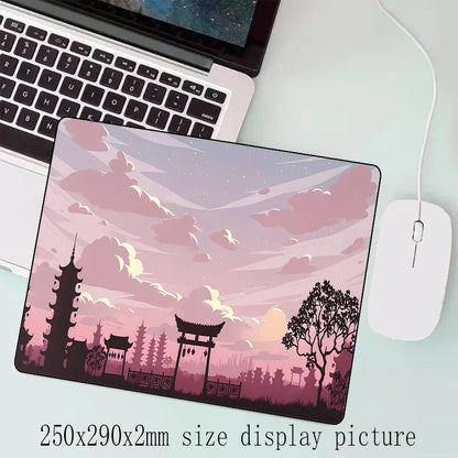 Sakura Scenery Large Anti-Slip Rubber Gaming Mouse Pad – Durable Thick Seam Edge Desk Mat for Office & Gaming